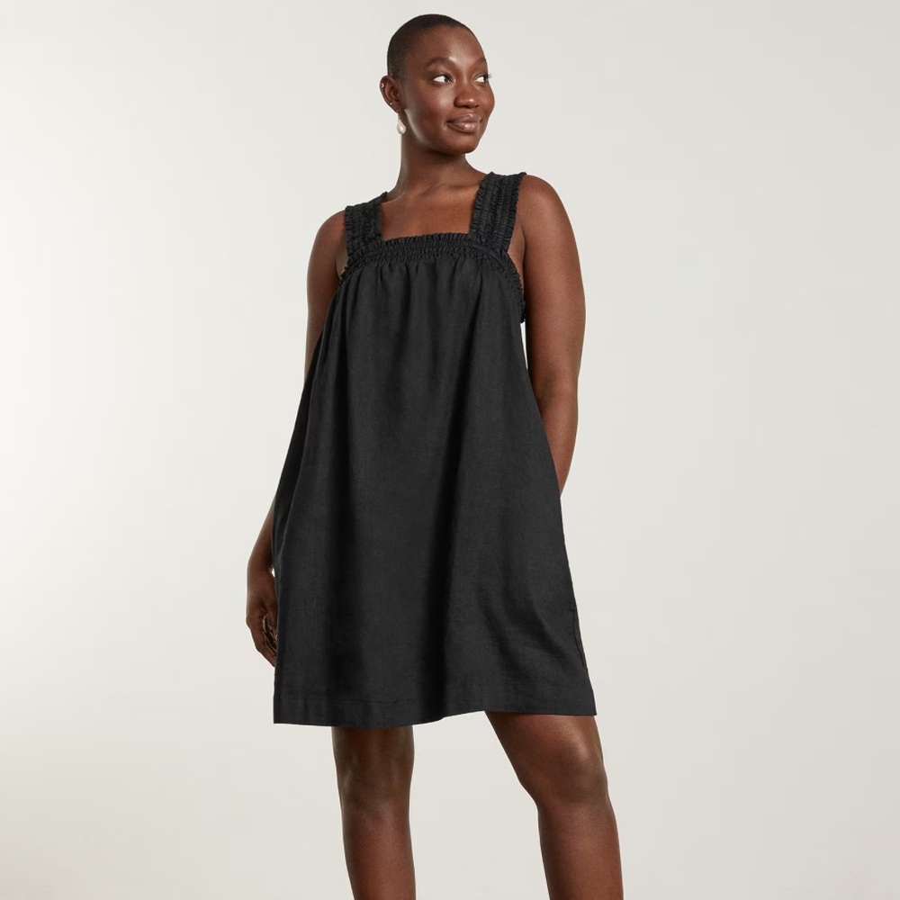 Everlane The Smocked Linen Dress - Size L